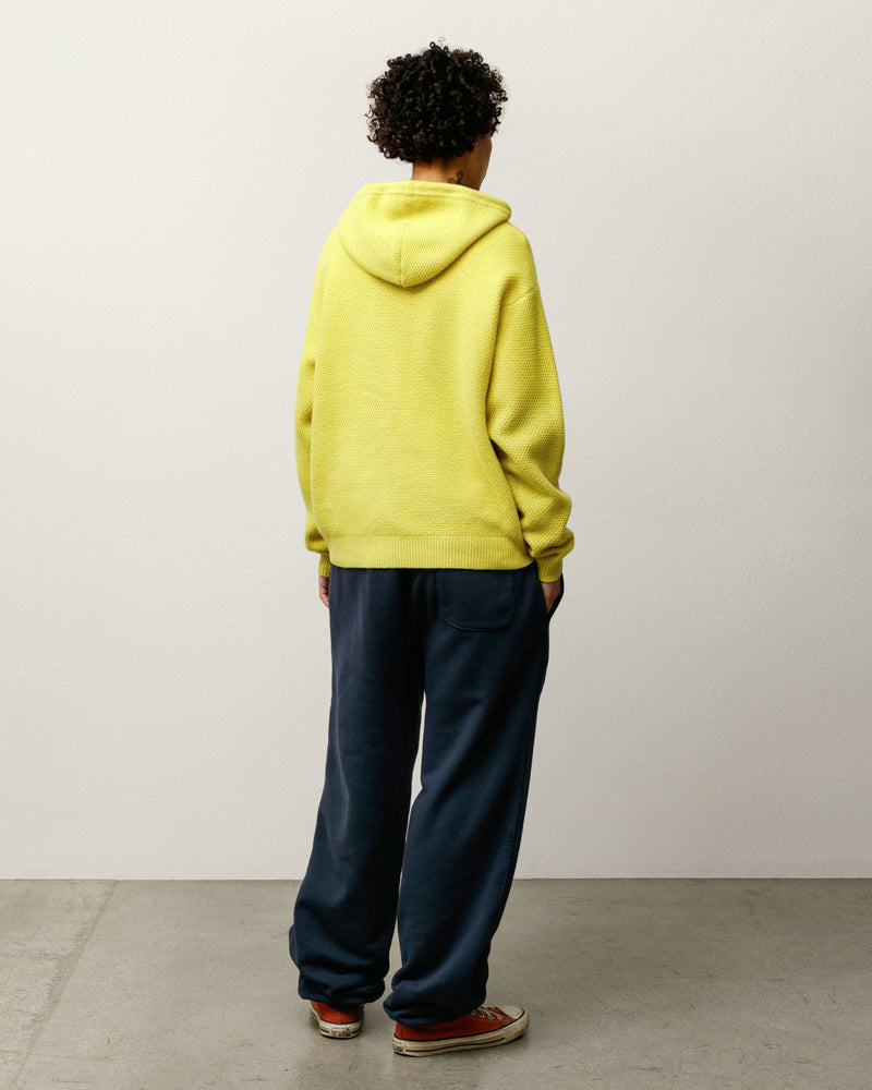 TEXTURED ZIP HOODED SWEATER Yellow